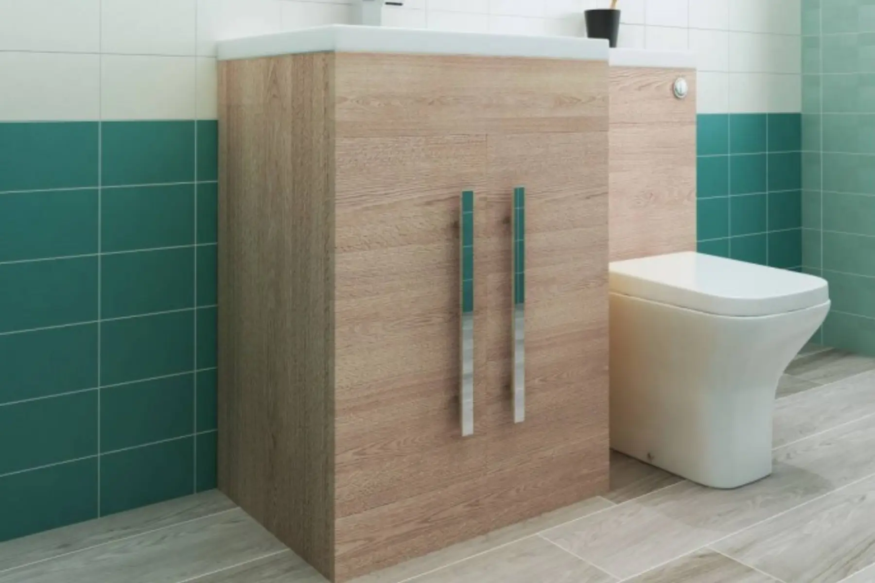 Combination Toilet And Basin Set In Bathroom